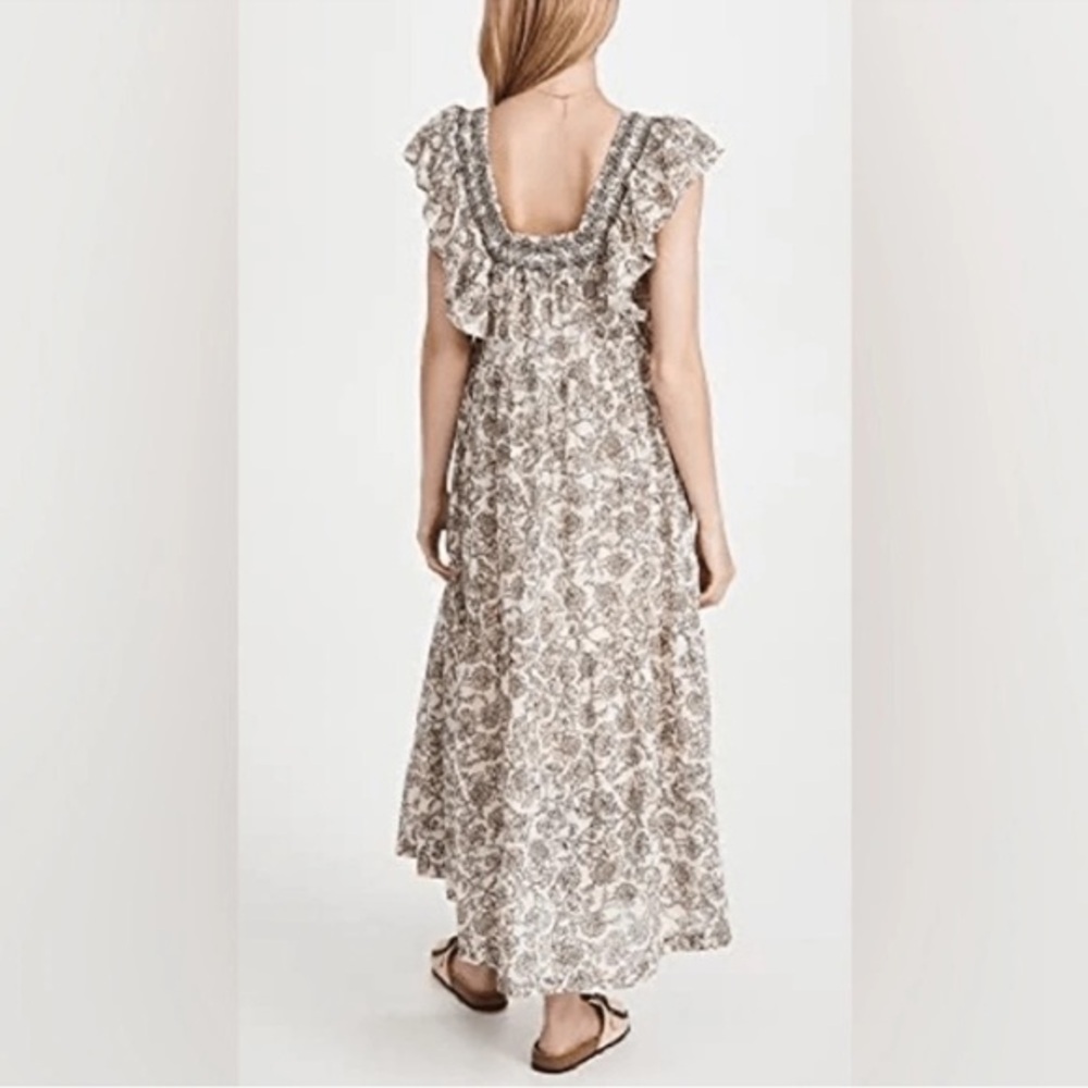 Free People Bonita Printed Midi Dress Tea Combo XS